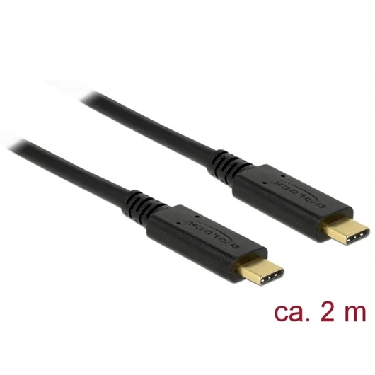 DELOCK kábel USB 3.1 Gen 1 Type-C male / male összekötő 2m PD 3A E-Marker