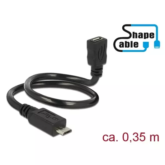 Delock Kábel - 83924 (USB-A 2.0 Micro -> USB micro-B OTG, anya / apa, 0,35m)