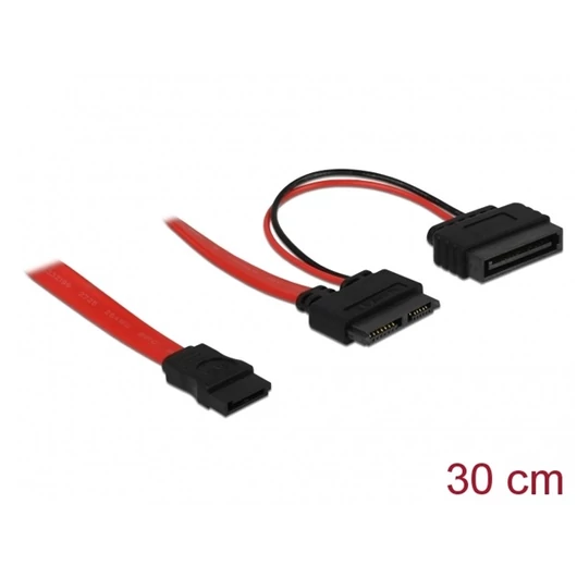 Delock Kábel - 84800 (SATA 13 tűs  -> SATA 22 tűs, apa / anya hosszabbító tápkábel, 0,3m)