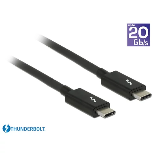 DELOCK kábel Thunderbolt 3 (20 Gb / s) USB-C male to male, passzív 5A, 1.5m, fekete