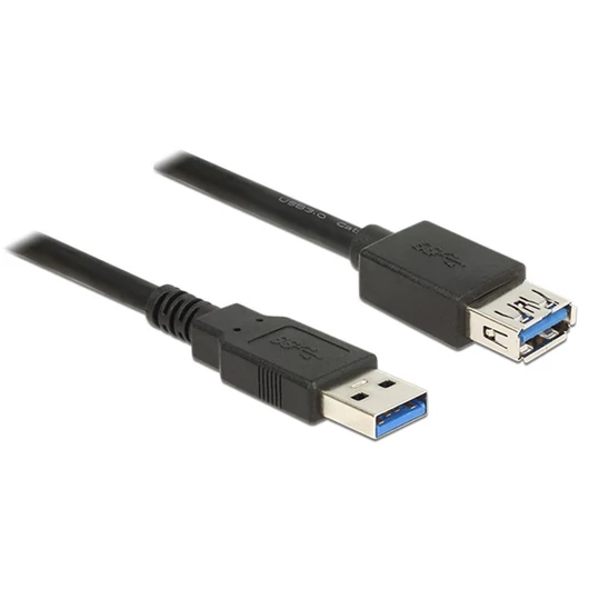 DELOCK kábel USB 3.0 Type-A male / female hosszabbító 0.5m fekete