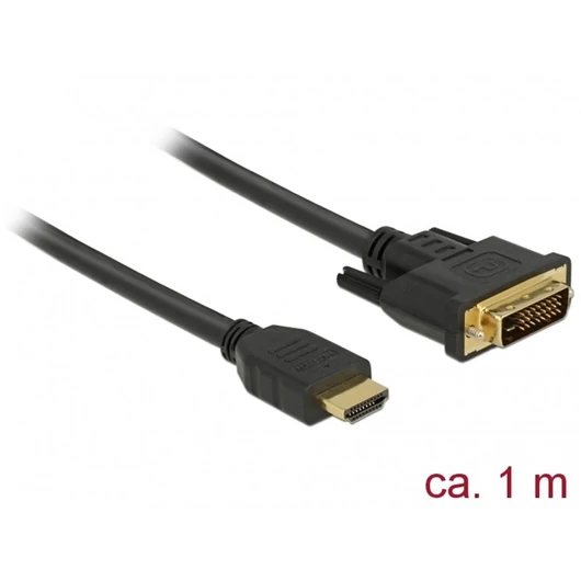 DELOCK kábel HDMI male to DVI 24 + 1 male kétirányú, 1m