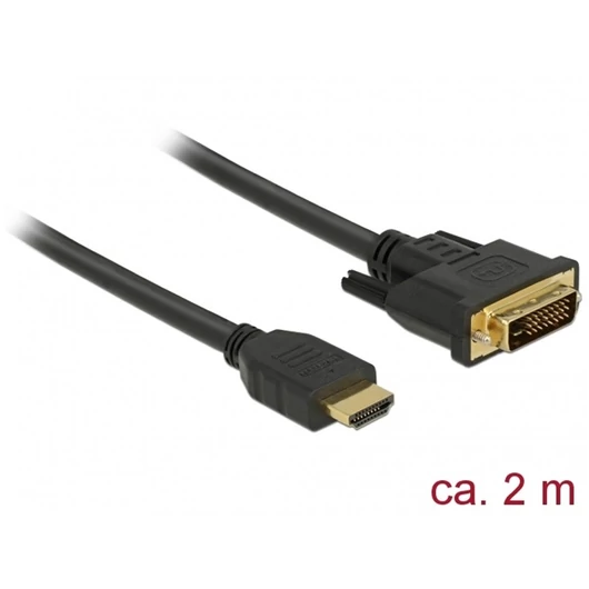 DELOCK kábel HDMI male > DVI 24 + 1 male kétirányú 2m