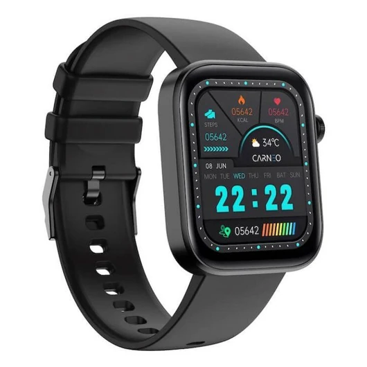 A modern, elegáns fekete színű Carneo Zenith HR+ fitneszóra IPS színes kijelzővel rendelkezik, amely egy egyszerű kézmozdulattal aktiválható. Méri a vérnyomást, a vér oxigénellátását, a pulzusszámot, a megtett távolságot, figyeli az elégetett kalóriákat é
