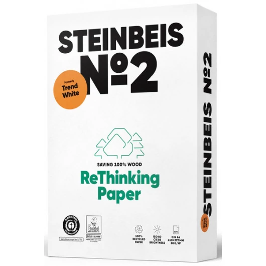 A/4 Steinbeis No.2 Trend White 80g. újrahasznosított másolópapír ISO 80-as fehérségű Value