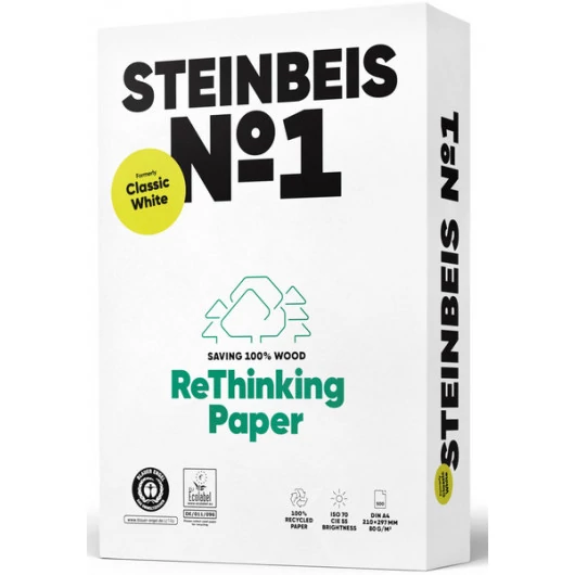 A/4 Steinbeis No.1 Classic White 80g. újrahasznosított másolópapír ISO 70-as fehérségű Value