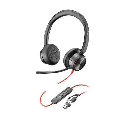 Telefonáljon zavartalanul<br>A háttérzaj kihat a produktivitására? Csökkentse a zajt, és fokozza a koncentrációját a Poly Blackwire 8225 headsettel, amely Acoustic Fence technológiával támogatott zajszűrős mikrofonnal és fejlett hibrid aktív zajszűr