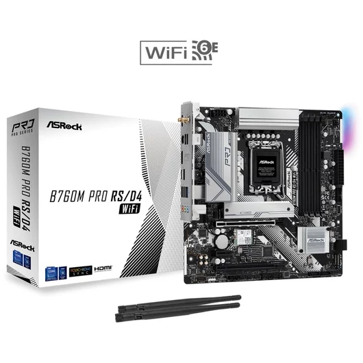 ASRock B760M Pro RS/D4 WiFi alaplap (90-MXBKZ0-A0UAYZ)