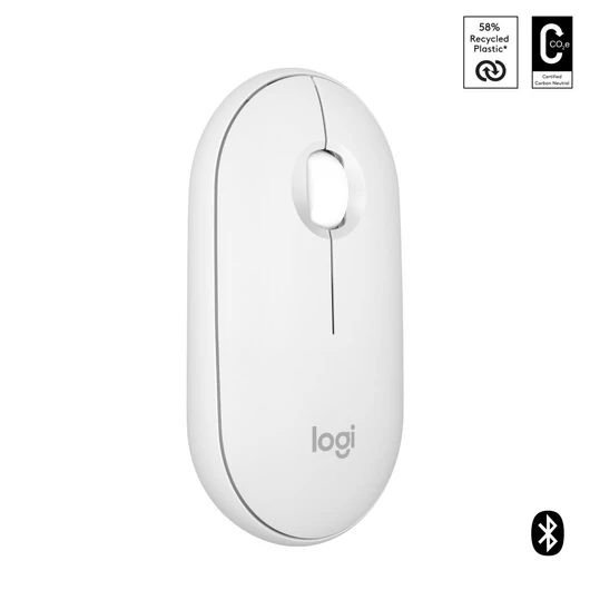 Logitech M350s Pebble 2 vezeték nélküli egér fehér (910-007013)