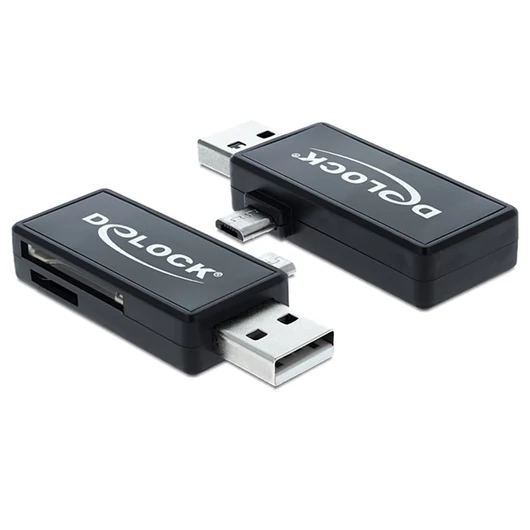 DELOCK kártyaolvasó Micro USB OTG + USB A male