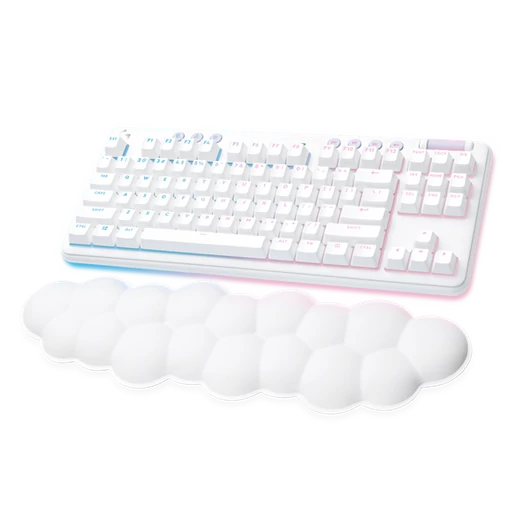 LOGITECH Billentyűzet - G713 Aurora RGB Gaming Vezeték Nélküli (Tactile) UK, Fehér + Kéztámasz