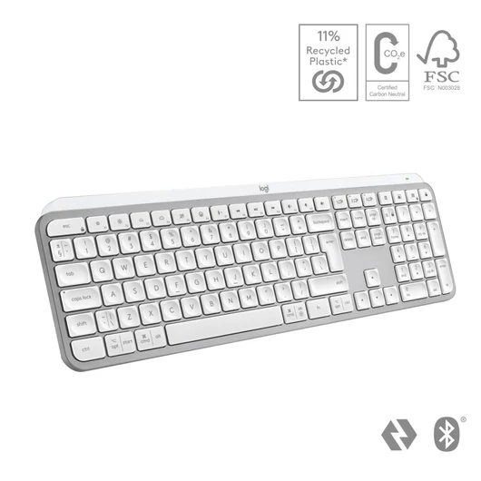 Logitech MX Keys S vezeték nélküli US International billentyűzet halványszürke (920-011588)