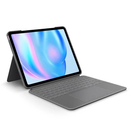 Hozzon ki többet iPad készülékéből<br>Emelje ki a szenvedélyét bárhonnan. Ismerje meg a billentyűzettokot, amely teljesen új szintre emeli a sokoldalúságot és a védelmet. A többféle használati mód lehetővé teszi, hogy egyszerűen gépelhessen, megteki