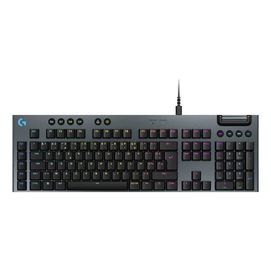 LAPOS KIALAKÍTÁS. MEGNÖVELT.<br>A Logitech G915 X gyorsaságot, pontosságot és testreszabhatóságot kínál elegáns, ultravékony kialakítással. Ez a vezetékes, játékhoz tervezett billentyűzet KEYCONTROL funkcióval, magas szintű gépelési élménnyel és pir