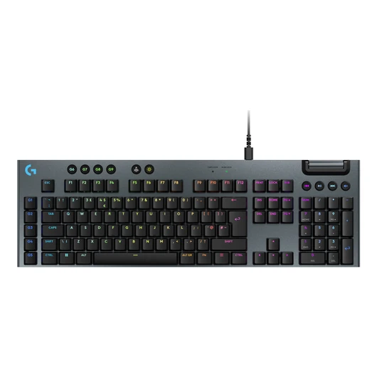 LAPOS KIALAKÍTÁS. MEGNÖVELT.<br>A Logitech G915 X gyorsaságot, pontosságot és testreszabhatóságot kínál elegáns, ultravékony kialakítással. Ez a vezetékes, játékhoz tervezett billentyűzet KEYCONTROL funkcióval, magas szintű gépelési élménnyel és pir