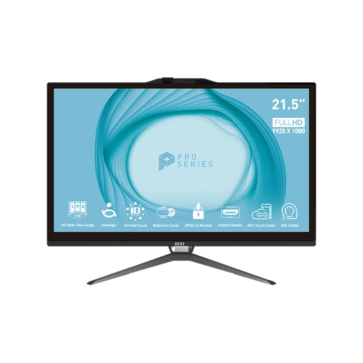 MSI AIO PRO AP222T, 21,5" HD Touch, Intel Core i5-13400, 8GB, 256GB SSD, INT, Win11H, Fekete