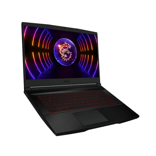 MSI Gaming NB Thin GF63 12UDX-648, 15.6" FHD, i7-12650H, 16GB, 512GB M.2, RTX 3050 6GB, NOOS, Fekete