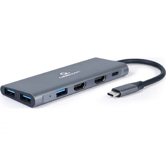 GEMBIRD Cablexpert Multiport adapter 3 az 1-ben USB-A, HDMI, Type-C