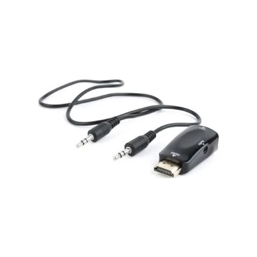 Gembird HDMI -> VGA Jack stereo 3,5mm M / F adapter fekete