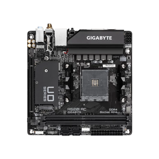 GIGABYTE Alaplap AM4 A520I AC AMD A520, mini-ITX