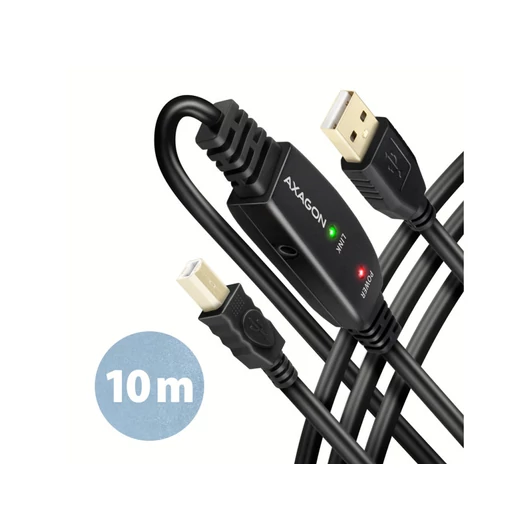 AXAGON ADR-210B USB 2.0 A-M -> B-M aktív összekötő kábel 10m