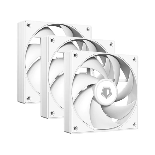 ID-Cooling Cooler 12cm - AF-125-W TRIO (29,85dB, max. 132,94 m3 / h, 4pin, PWM, 3 x12cm, ARGB LED, fehér)