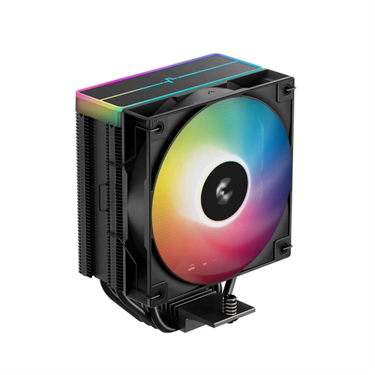 DeepCool CPU Cooler - AG400 BK ARGB V2 (31,6 dB; max, 128,93 m3 / h; 4pin csatlakozó, 4 db heatpipe, 12cm, PWM)