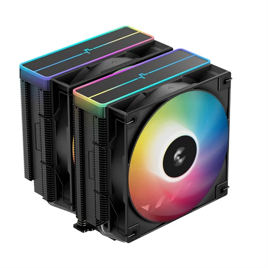 DeepCool CPU Cooler - AG620 BK ARGB V2 (29,4 dB; max, 115,32 m3 / h; 4pin csatlakozó, 6 db heatpipe, 12cm, PWM, LED)