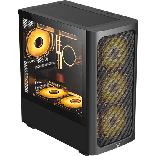 Formula Számítógépház - AirMesh G3 Black (fekete, ablakos, 1x12cm venti, mATX, 1xUSB3.0, 2xUSB2.0)