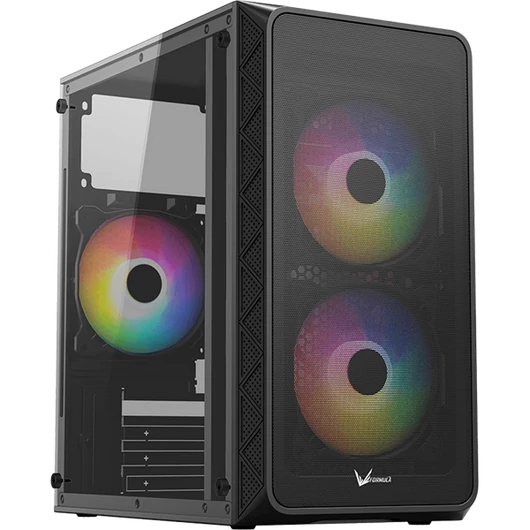 Formula Számítógépház - Air Mesh G4 Black (fekete, ablakos, 1x12cm venti, mATX, 1xUSB3.0, 1xUSB2.0)