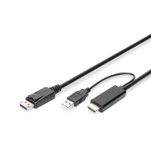2M HDMI TO DP ADAPTER CABLE 4K 30HZ EXTERNAL POWER VIA USB