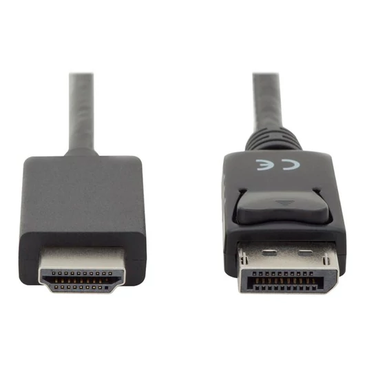 ASM AK-340303-020-S Cable DisplayPort 1.2 w/interlock 4K 60Hz UHD Type DP/HDMI A M/M black 2m