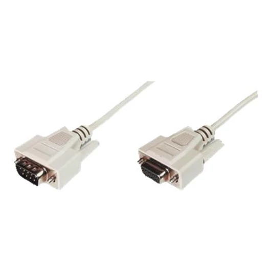 ASM AK-610203-020-E ASSMANN RS232 Extension cable DSUB9 M (plug)/DSUB9 F (jack) 2m beige