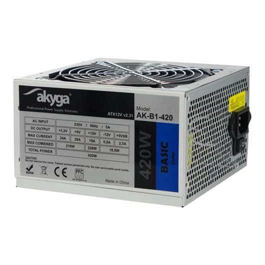 AKY AK-B1-420 Akyga Basic ATX Power Supply 420W AK-B1-420 Fan12cm P4 3xSATA