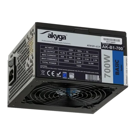 AKY AK-B1-700BE Akyga AK-B1-700BE ATX Power Supply 700W BLACK EDITION P4+4 PCI-E SATA PPFC 12 cm