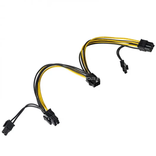 Kábel Akyga PCI Express 6 pin M / 2x 6+2 pin  AK-CA-55