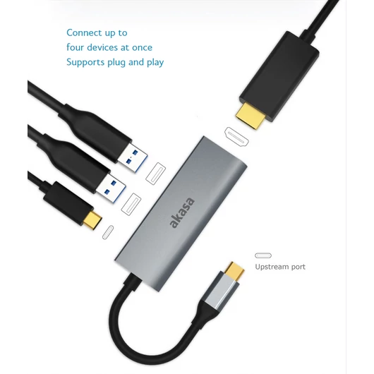 HUB  Akasa USB 3.1 Type-C 4-In-1 Hub 1xType-C + 1xHDMI + 2xUSB3.0