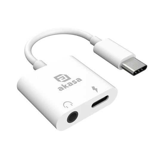 Hangkártya USB AKASA Type-C to 3.5mm Jack & Charger Adapter