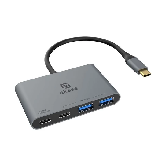 HUB USB Akasa USB Type-C 4-In-1, 2x Type-C + 2x Type-A