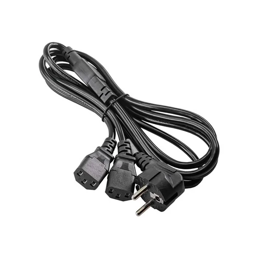 AKY AK-PC-04A Akyga PC Power Cable Y-alakú splitter AK-PC-04A CEE 7/7 2xC13 250V/50Hz 1.8m