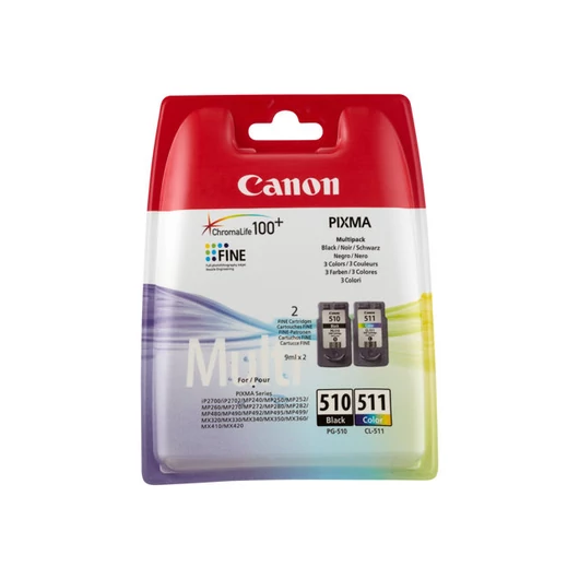 CANON PG-510 / CL-511 ink cartridge black and colour standard capacity black: 240 pages colour: 244 pages multipack