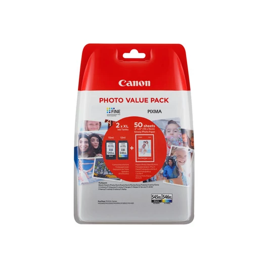 CANON PG-545XL/CL-546XL + 10x15 Photo Paper GP-501 50sheets