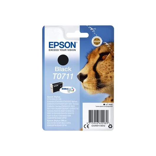 EPSON C13T07114012 Epson T0711fekete DURABrite tintapatron StylusD78/92/120/DX4000/4050/4400/4450/5