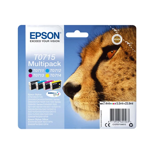 EPSON C13T07154012 Epson T0715 CMYK MultiPack DURABrite Stylus D78/92/120/120 Network E.. készlet