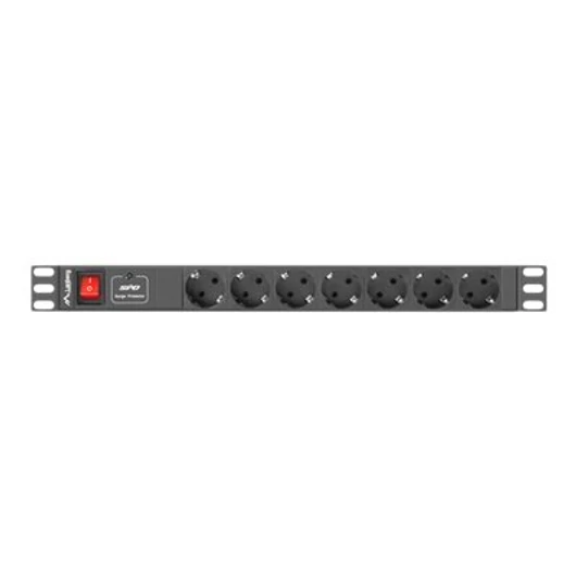 LANBERG PDU-07F-0200-BK PDU 1U 16A 7 sockets schuco 2m Black