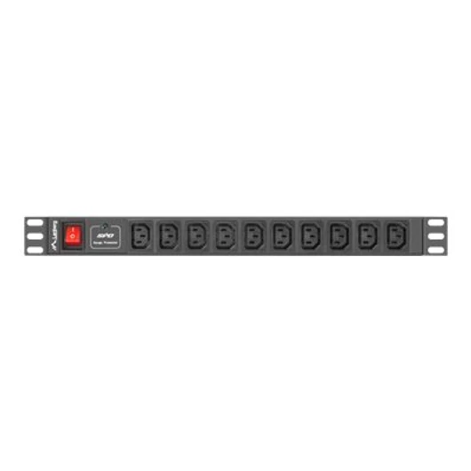 LANBERG PDU-10I-0200-IEC-BK PDU 1U 10A 10 sockets IEC C13 2m Black