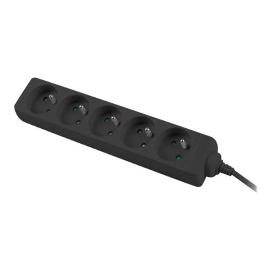 LANBERG PS0-05E-0300-BK 3M Black 5X 230V Lanter EXTENSION PL. CABLE FROM FULL COPPER