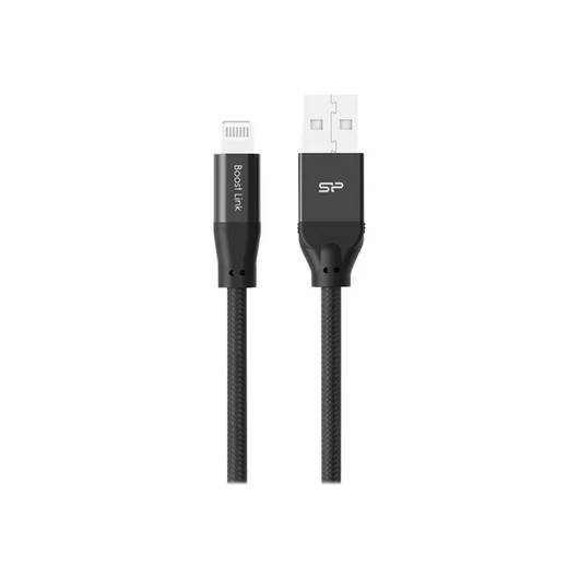 SILICON POWER Cable USB - Lightning LK35AL 1M Mfi Nylon oplot Black