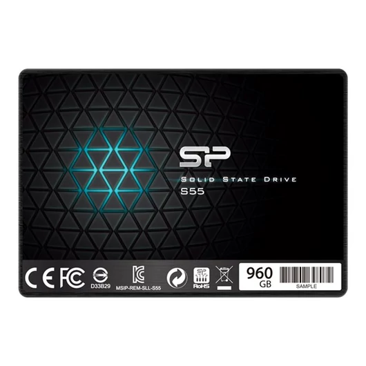 SILICONPOW SP960GBSS3S55S25 Silicon Power SSD Slim S55 960GB 2.5, SATA III 6GB/s, 560/530 MB/s, 7mm