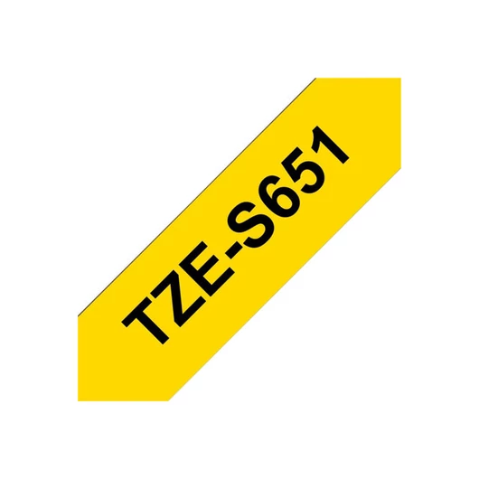 BROTHER TZES651 24mm BLACK ON YELLOW ADHESIVE TAPE